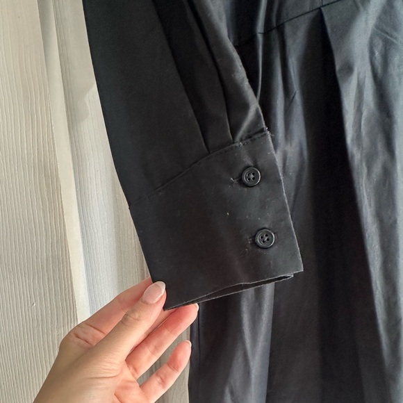 Abercrombie & Fitch Black Poplin ShirtDress, size M Tall - Picture 9 of 12